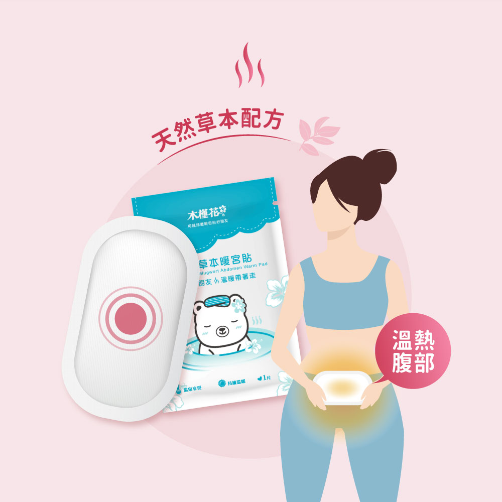 生理期經痛該怎麼辦? 使用暖宮貼熱敷腹部,促進血液循環,舒緩經痛與腰痠不適。