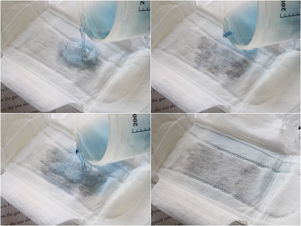草本暖宮衛生棉吸水測試